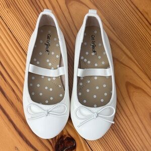 NWOT Cat & Jack White Girls' Bow Ballet Flats size 8 Nora Slipon